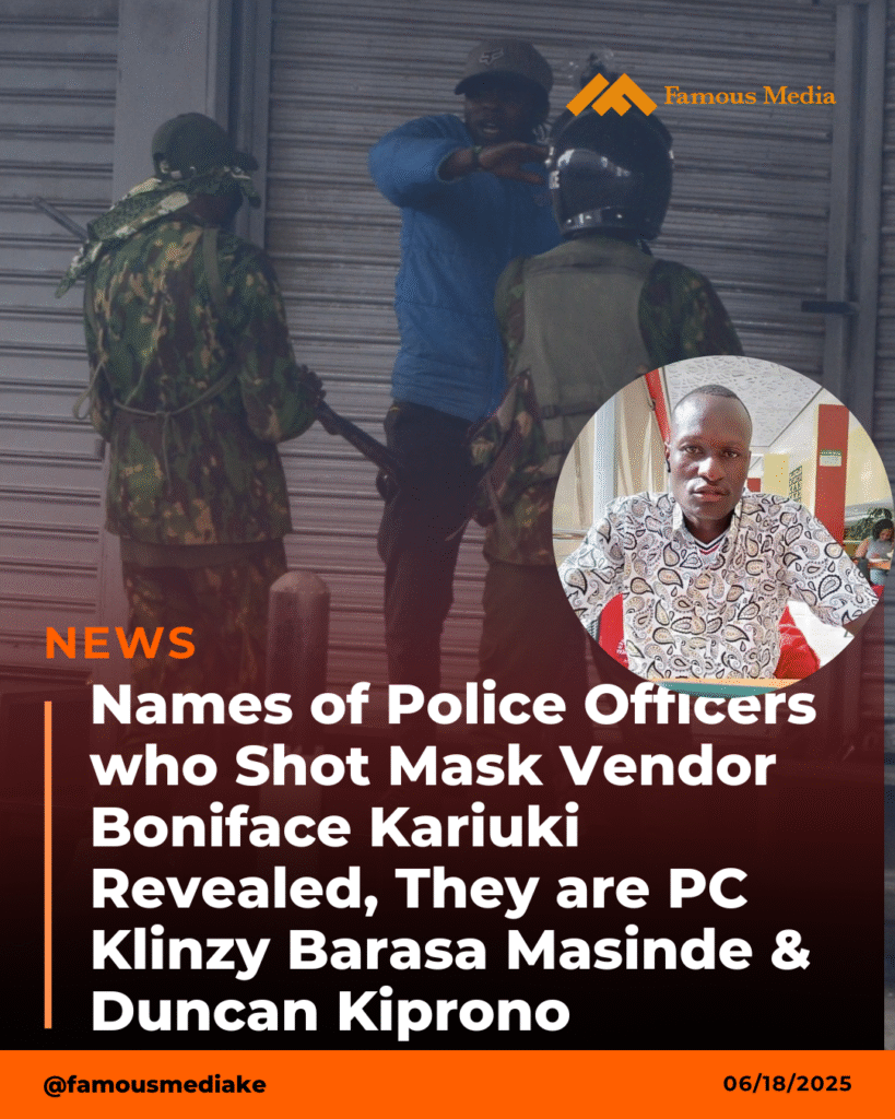 Names of Police Officers Who Shot Mask Vendor Boniface Kariuki Revealed, Victim in Hospital