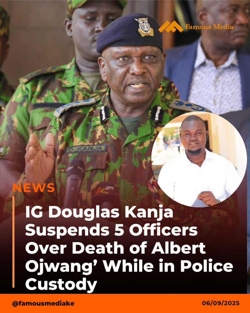 IG Douglas Kanja Suspends Five Officers Over Death of Albert Ojwang’ in Police Custody
