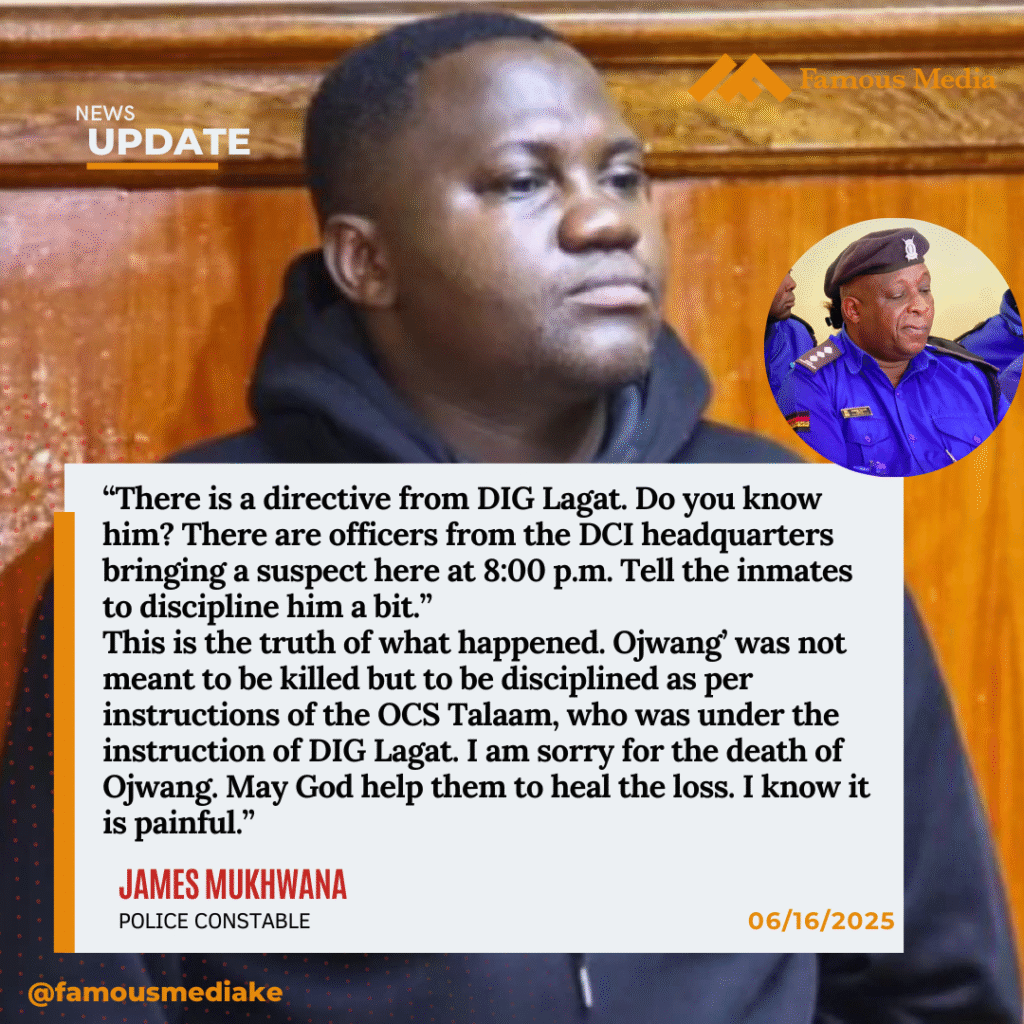 Constable Mukhwana Reveals Chilling Details of Albert Ojwang’s Death in Custody