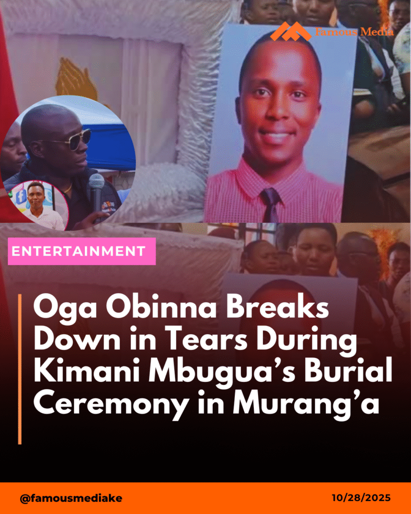 Emotional Farewell: Oga Obinna Breaks Down in Tears at Kimani Mbugua’s Burial